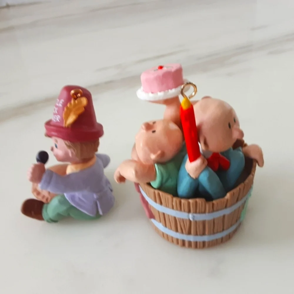 HALLMARK Ornaments Three Men In Tub | Little Jack Horner - Artists Favorites VTG